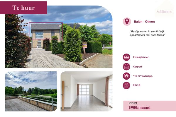 Appartement
                            te huur in Balen
